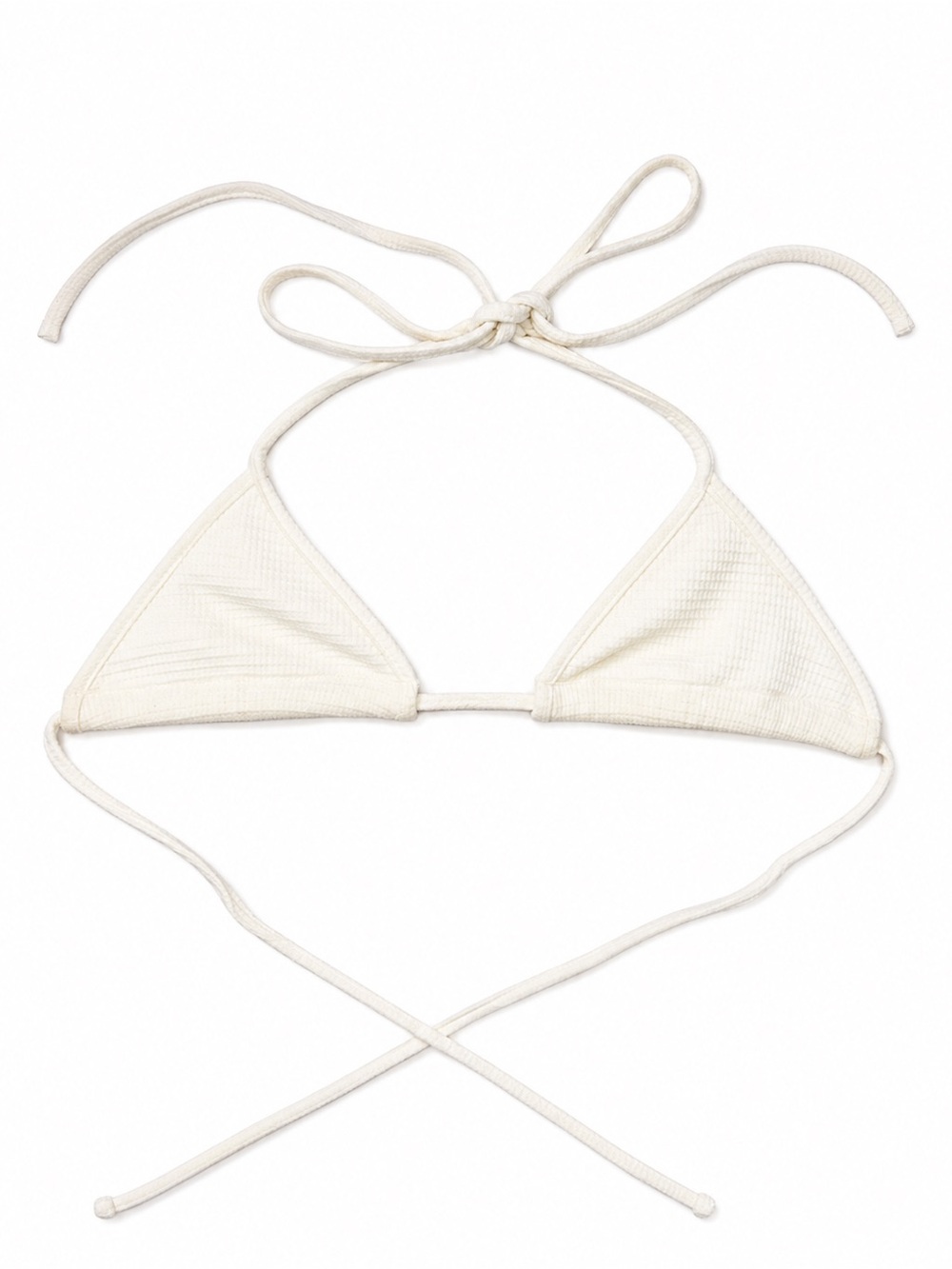 Tresser Ivory Textured Triangle Bikini Top Size Small